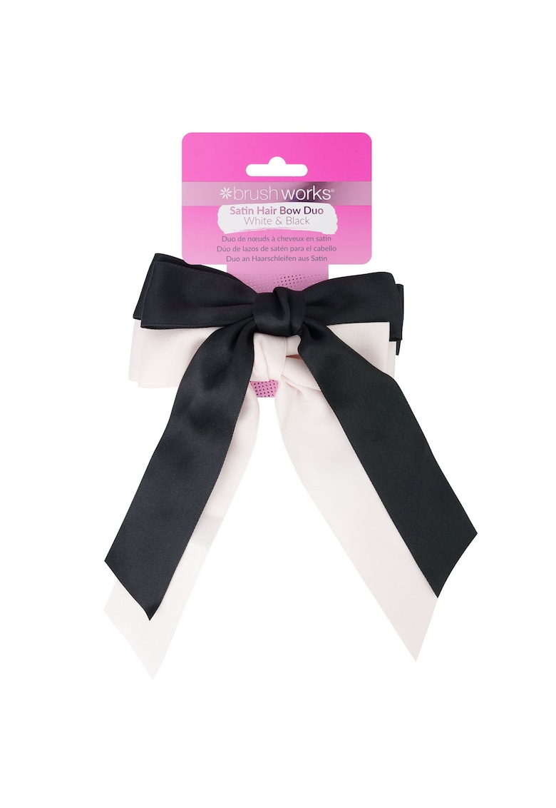 Funda de par  din Satin Alb & Negru 2 buc