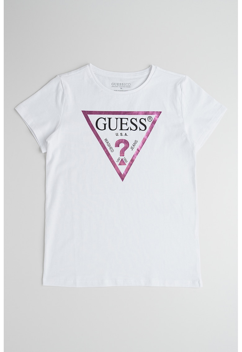 Tricou de bumbac cu imprimeu logo metalizat Tricou de bumbac cu imprimeu logo metalizat