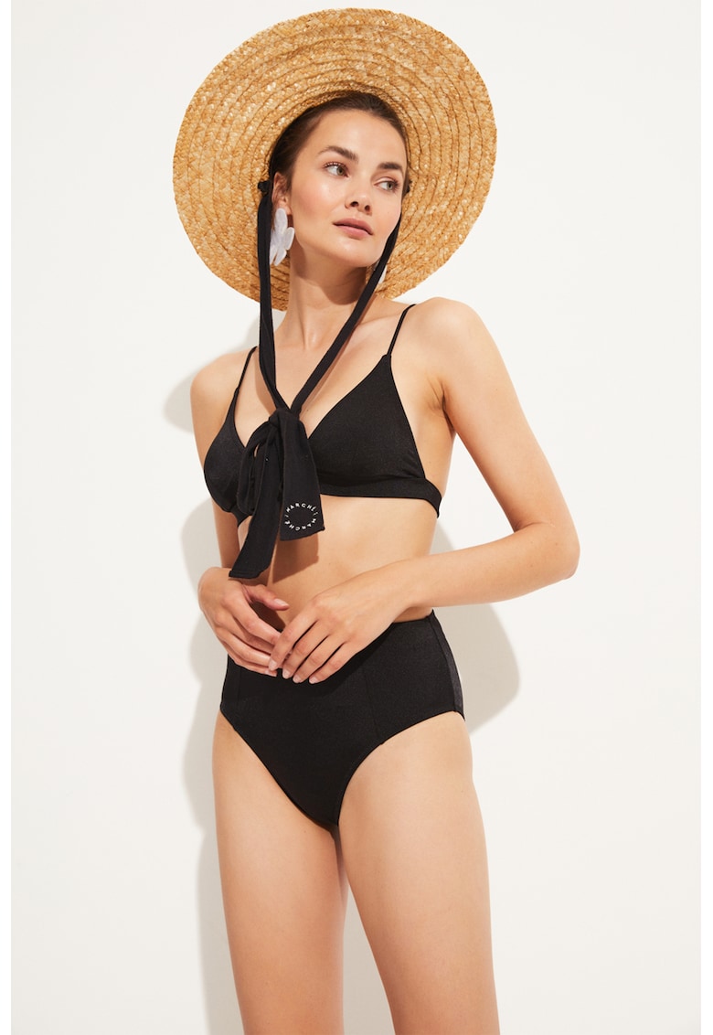 Costum de baie in doua piese cu talie inalta