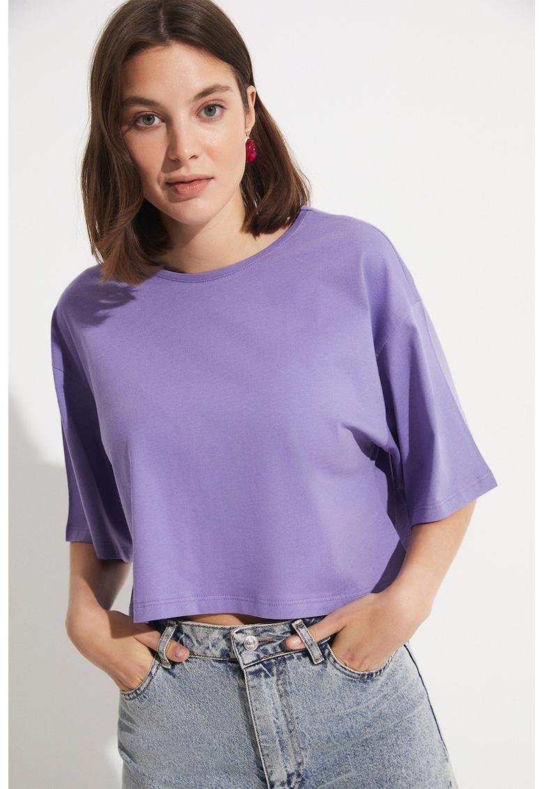 Tricou crop din bumbac