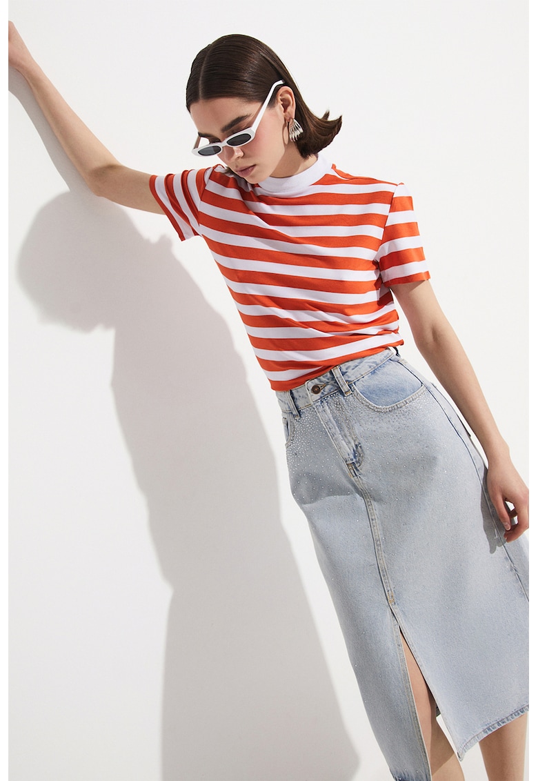 Fusta midi din denim