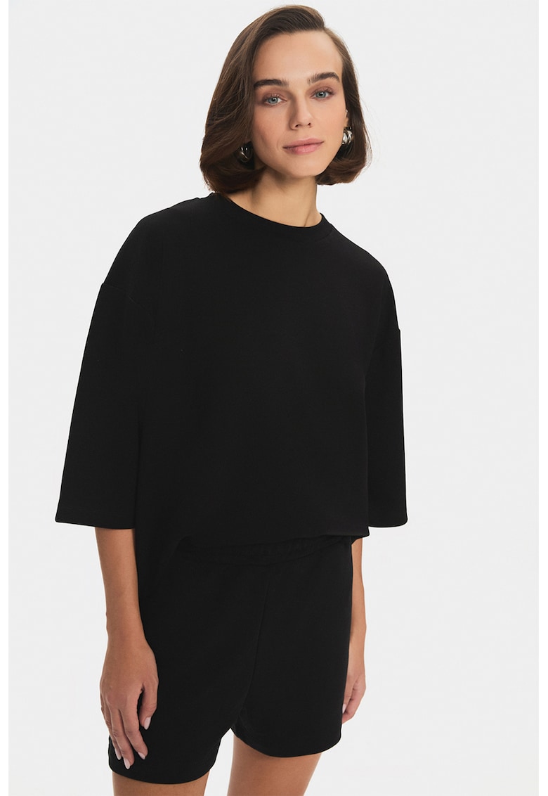 Pantaloni scurti din amestec de bumbac cu talie elastica