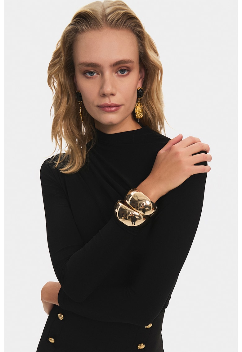 Bluza regular fit cu guler inalt