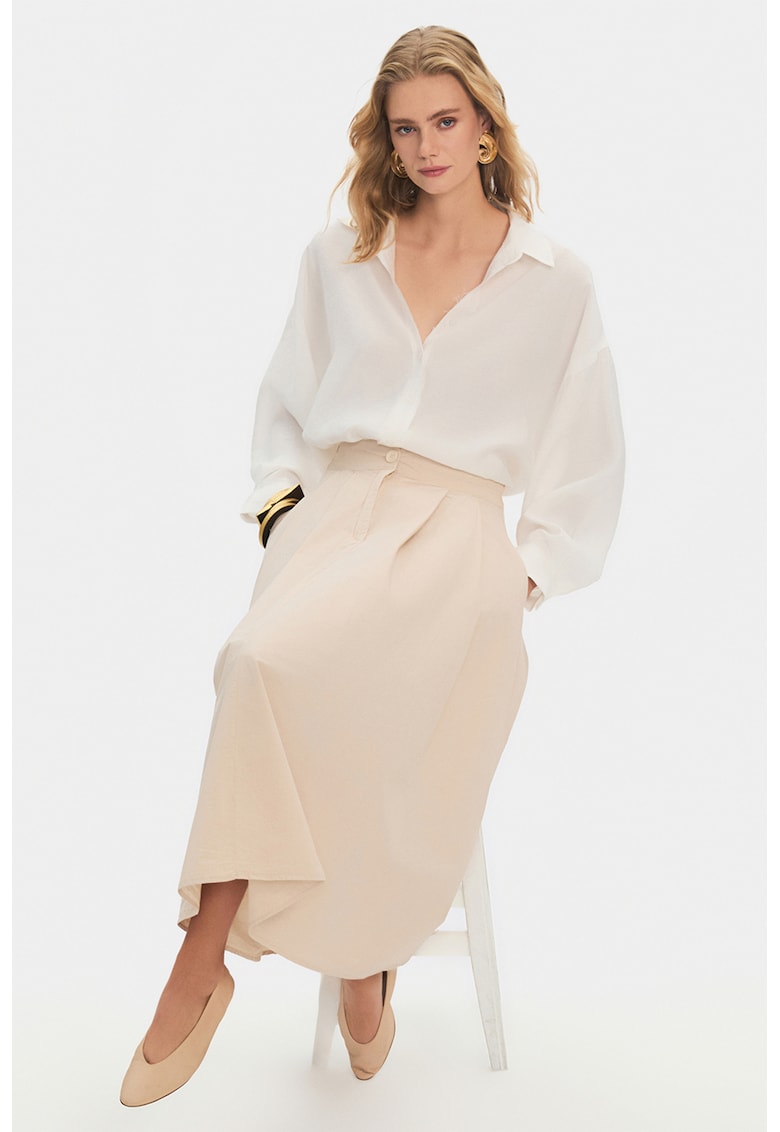 Fusta din bumbac cu model uni