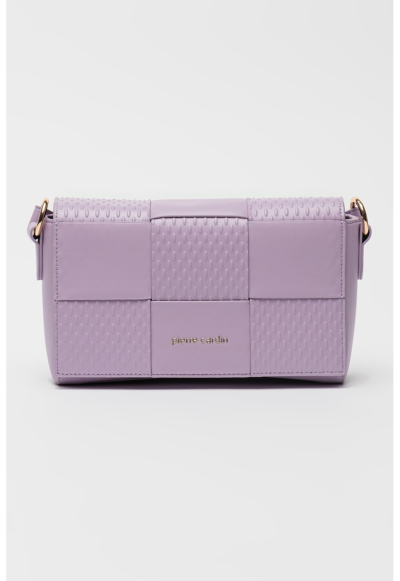 Geanta texturata din piele ecologica cu bareta de umar