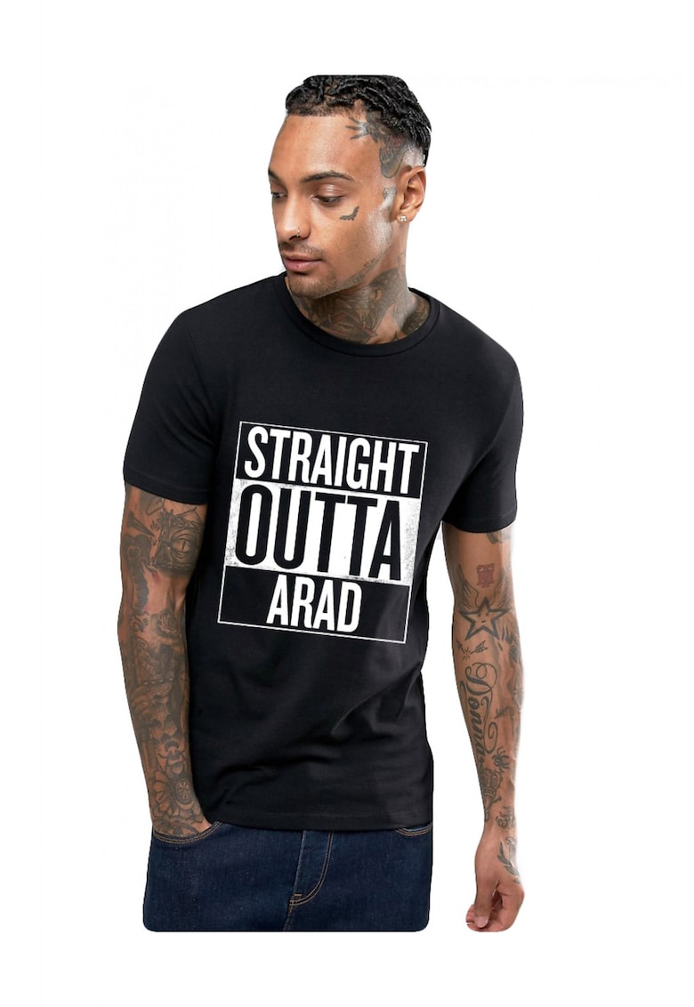 Tricou negru barbati - Straight Outta Arad