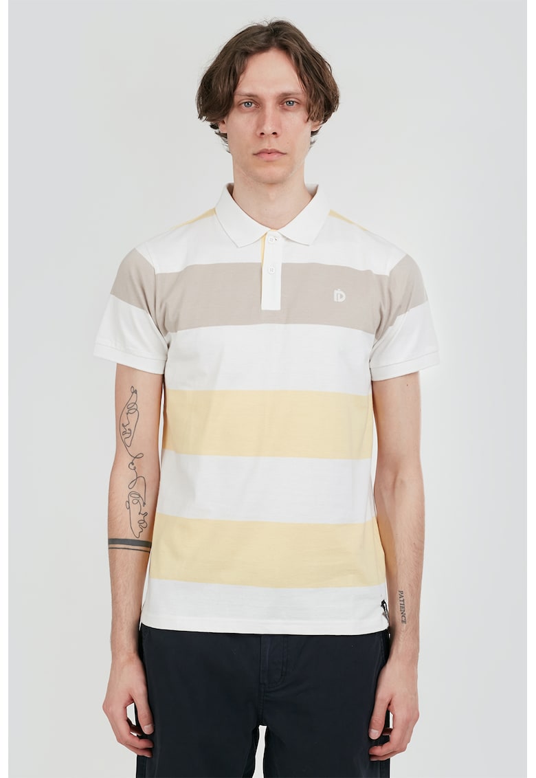 Tricou polo regular fit cu model in dungi