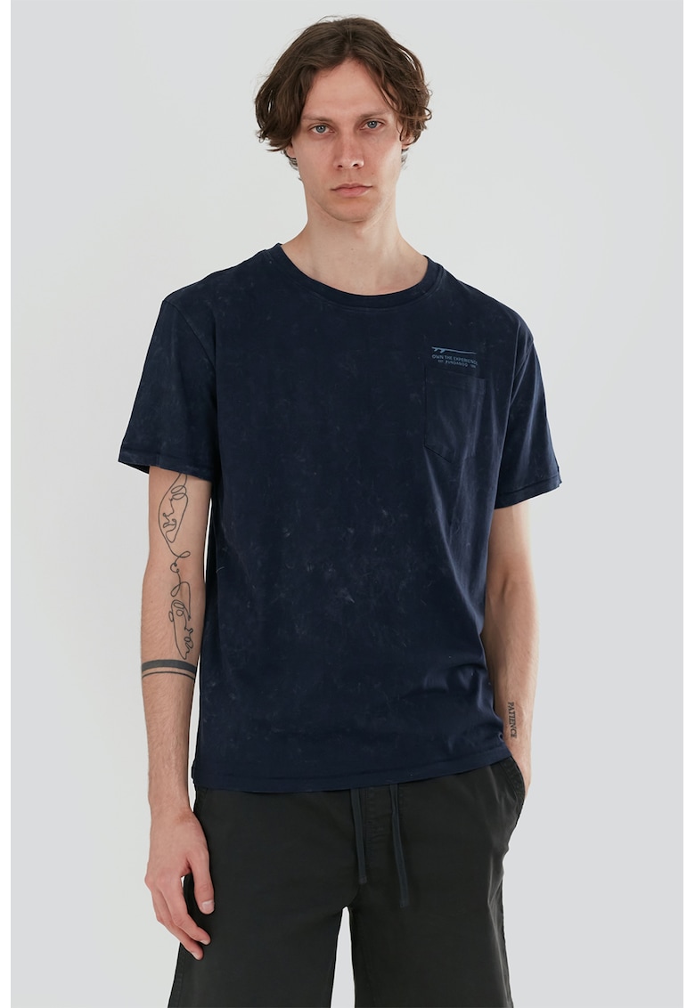 Tricou de bumbac organic cu imprimeu - Bleumarin