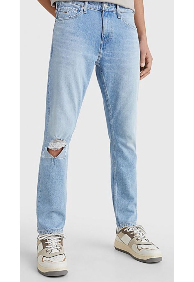 Tommy Jeans Pantaloni barbati - Bumbac - Albastru - Albastru