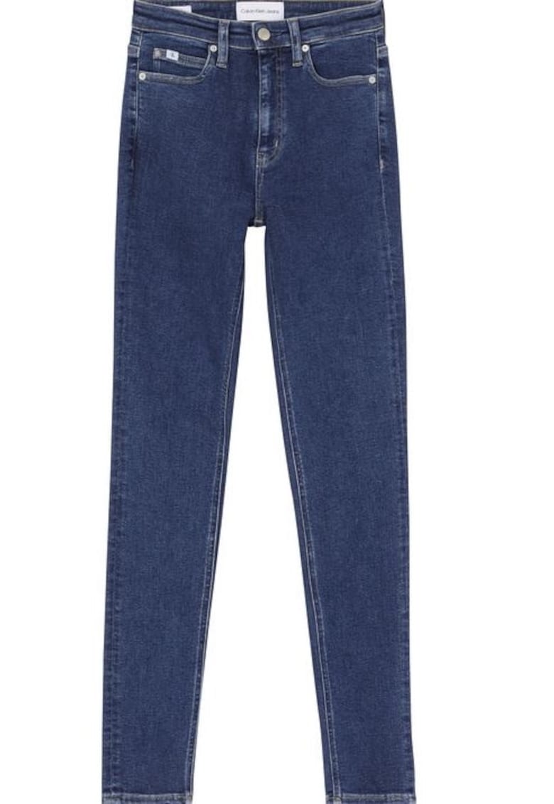 Blugi skinny fit cu talie inalta