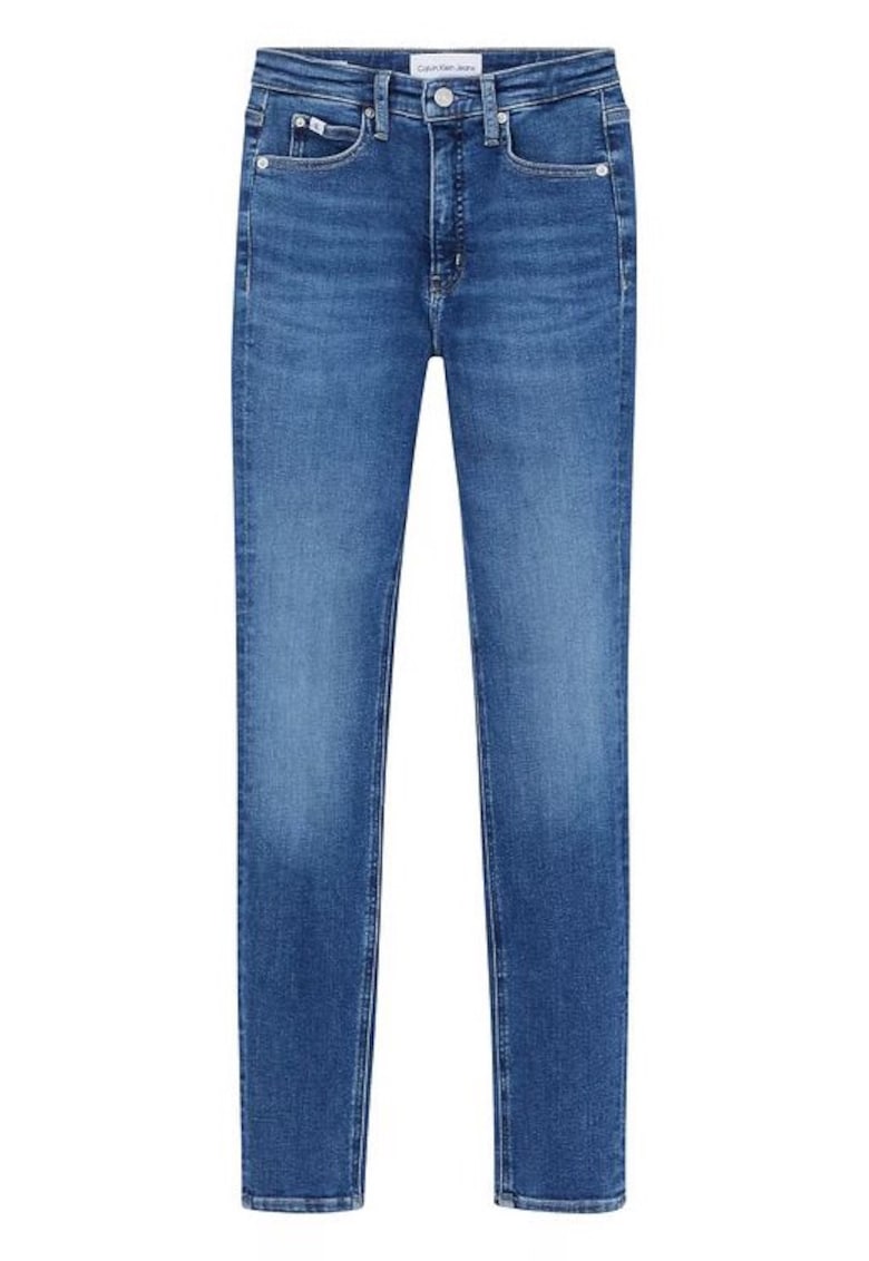 Blugi skinny fit cu aspect decolorat -