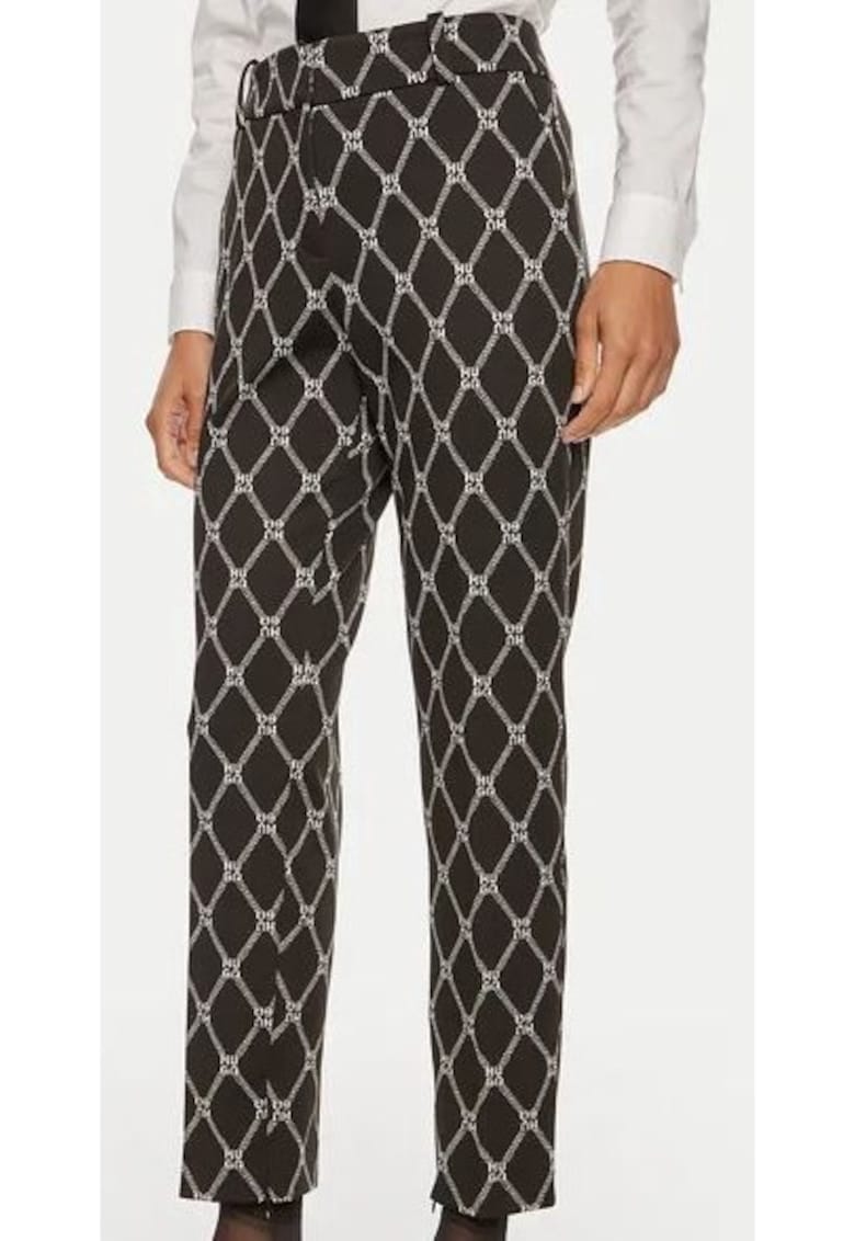 Hugo Pantaloni Regular Fit Cu Imprimeu Si Tallie Inalta