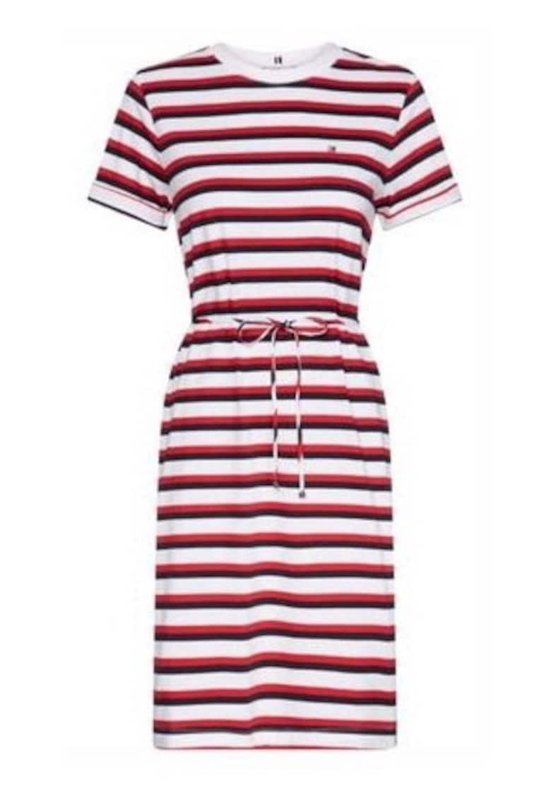 Rochie cu dungi Angela - Alb