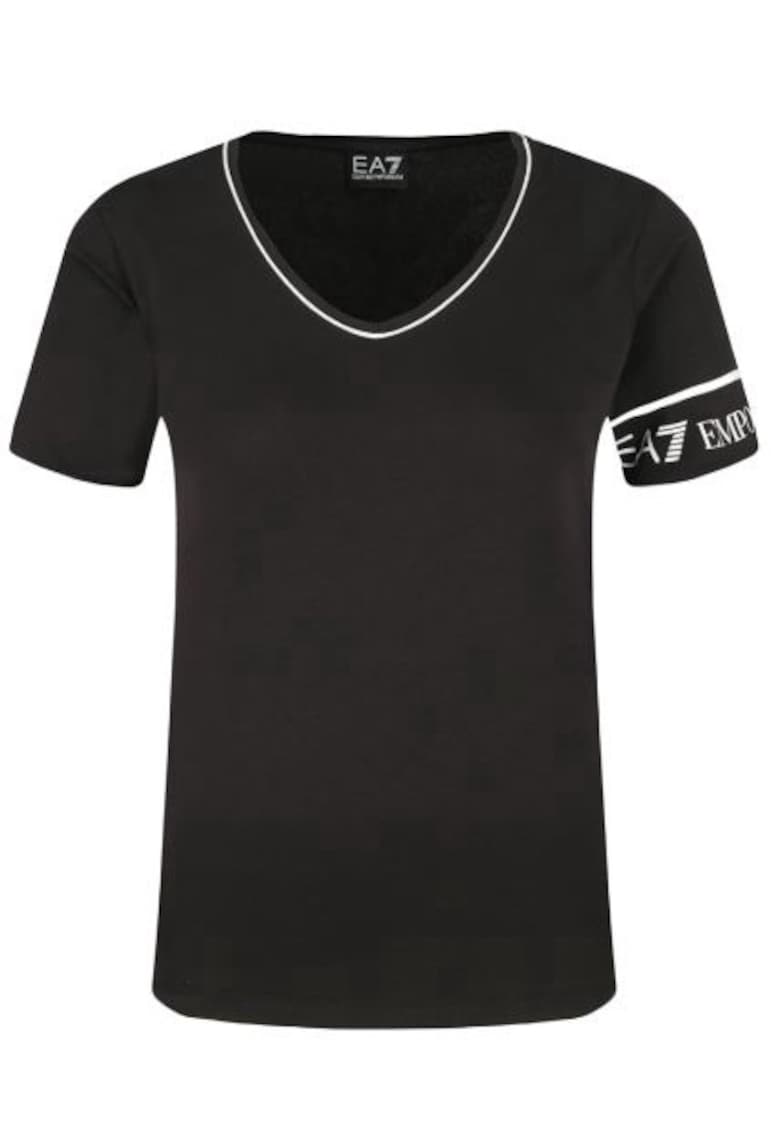 EA7 Tricou din amestec de bumbac cu decolteu in V -