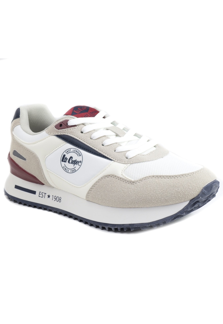 Pantofi sport alb - marimea 45 - material textil/piele naturala - talpa cauciuc ultralight