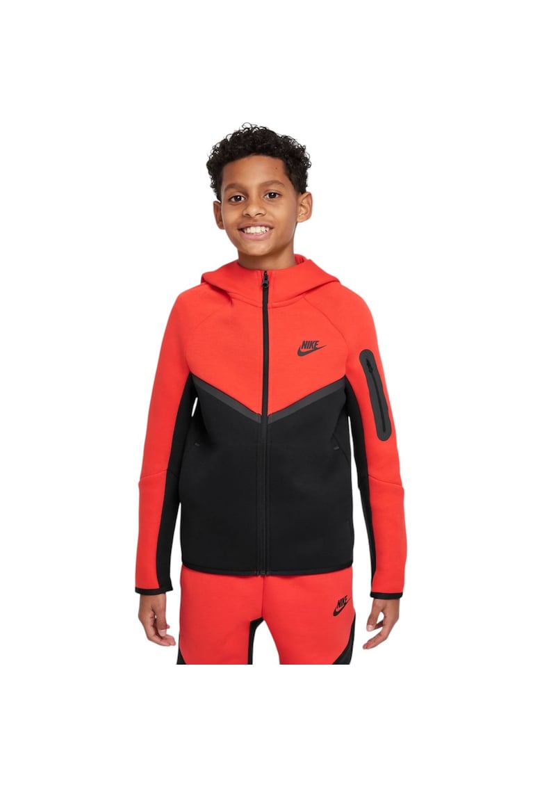 Hanorac Tech Fleece FZ - PD Rosu Negru