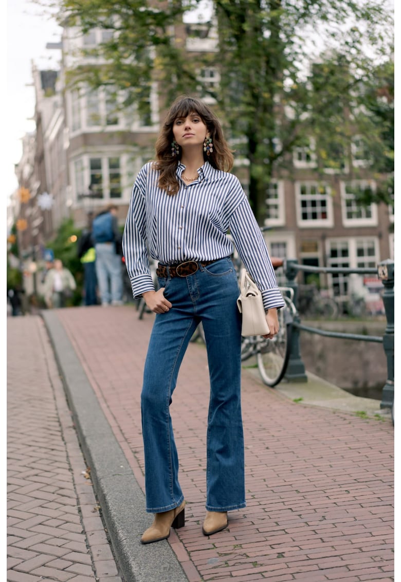 Blugi dama evazati  albastru inchis JD292F-6 16688