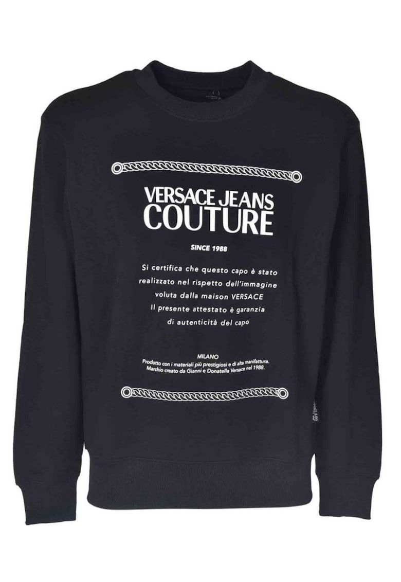 Versace Jeans Bluza barbati - Bumbac - Negru/Alb - Negru
