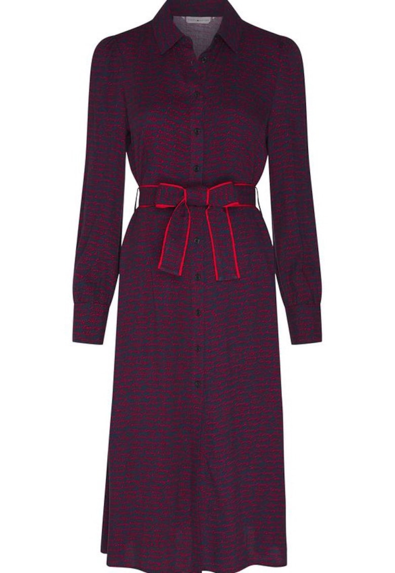 Tommy Hilfiger Rochie dama - Viscoza - Bleumarin/Rosu - Bleumarin