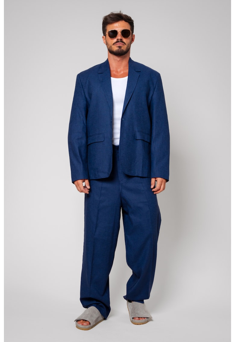 Costum din IN oversized sacou si pantalon lung Navy 13436 - Bleumarin
