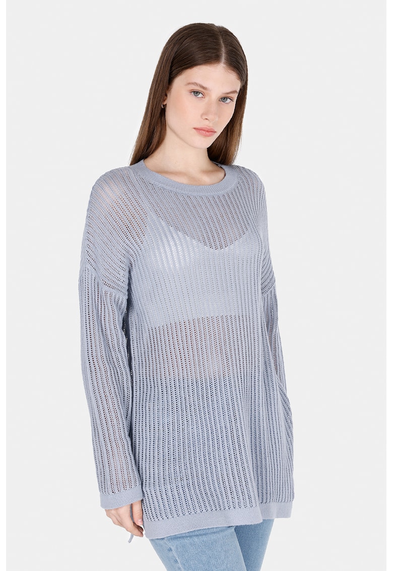 Pulover semitransparent cu maneci cazute