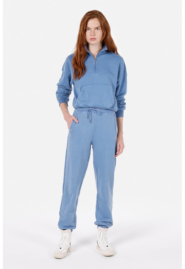 Colins Pantaloni uni de trening cu snur - Albastru pastel