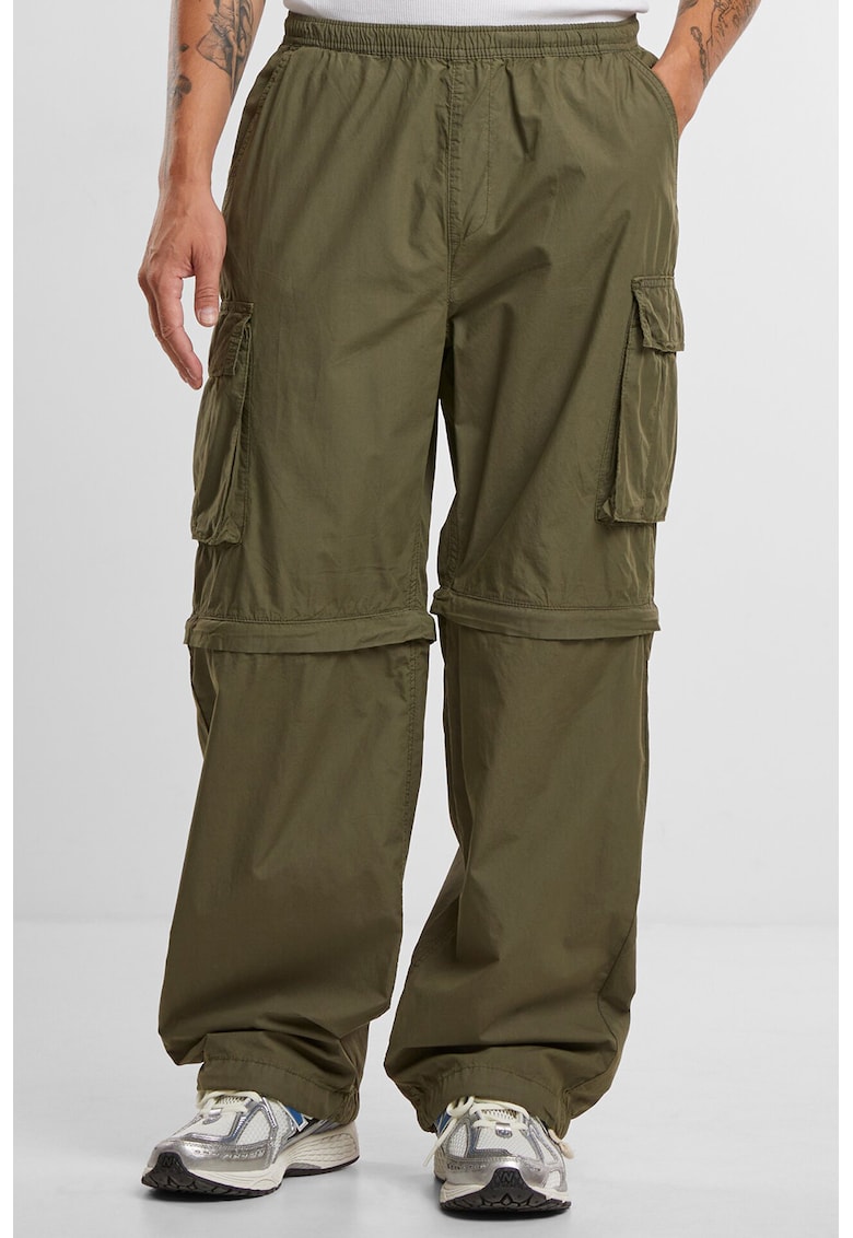 Pantaloni cargo baggy cu fermoar