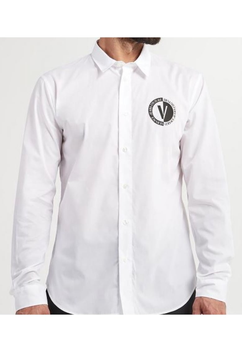 Versace Jeans Camasa barbati - Bumbac - Alb - Alb