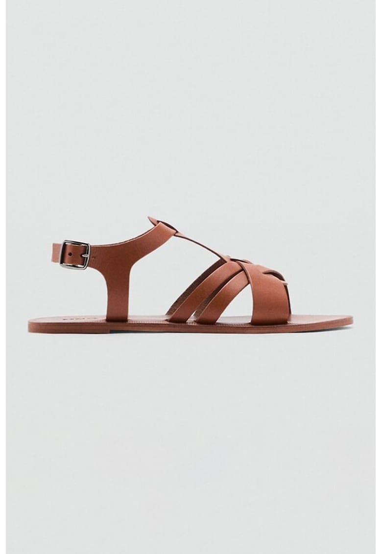 Sandale gladiator din piele - Maro