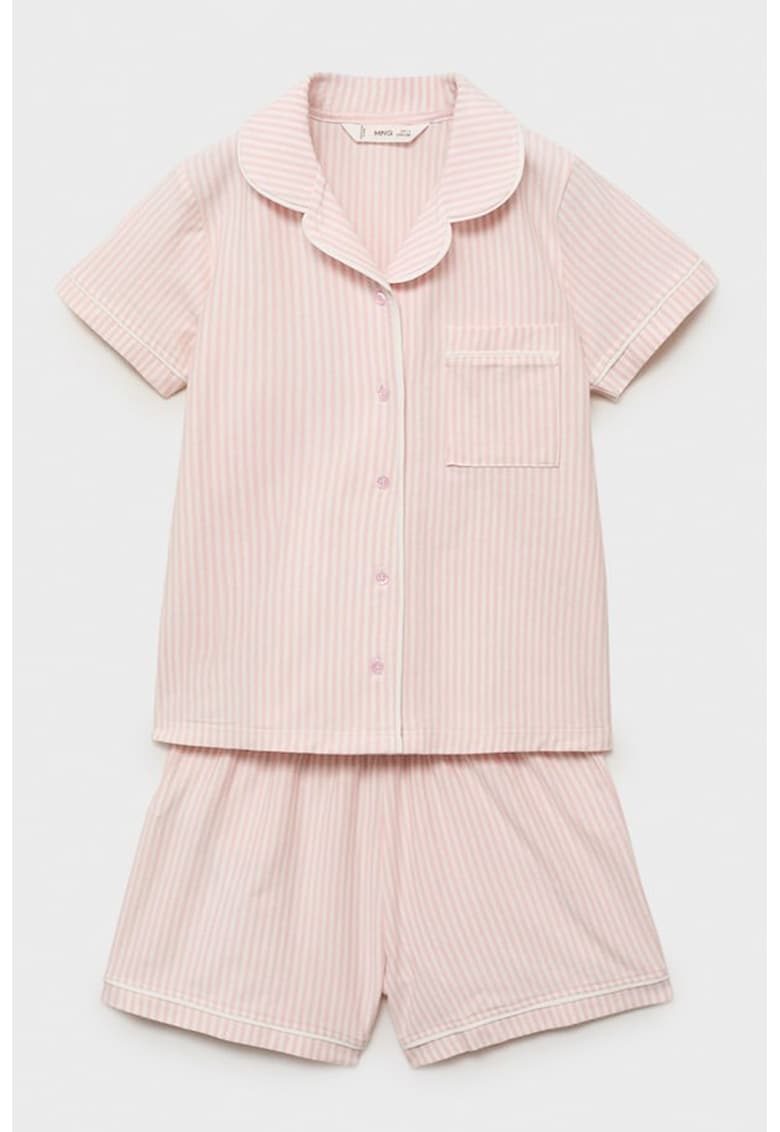 Pijamale cu pantaloni scurti si model in dungi