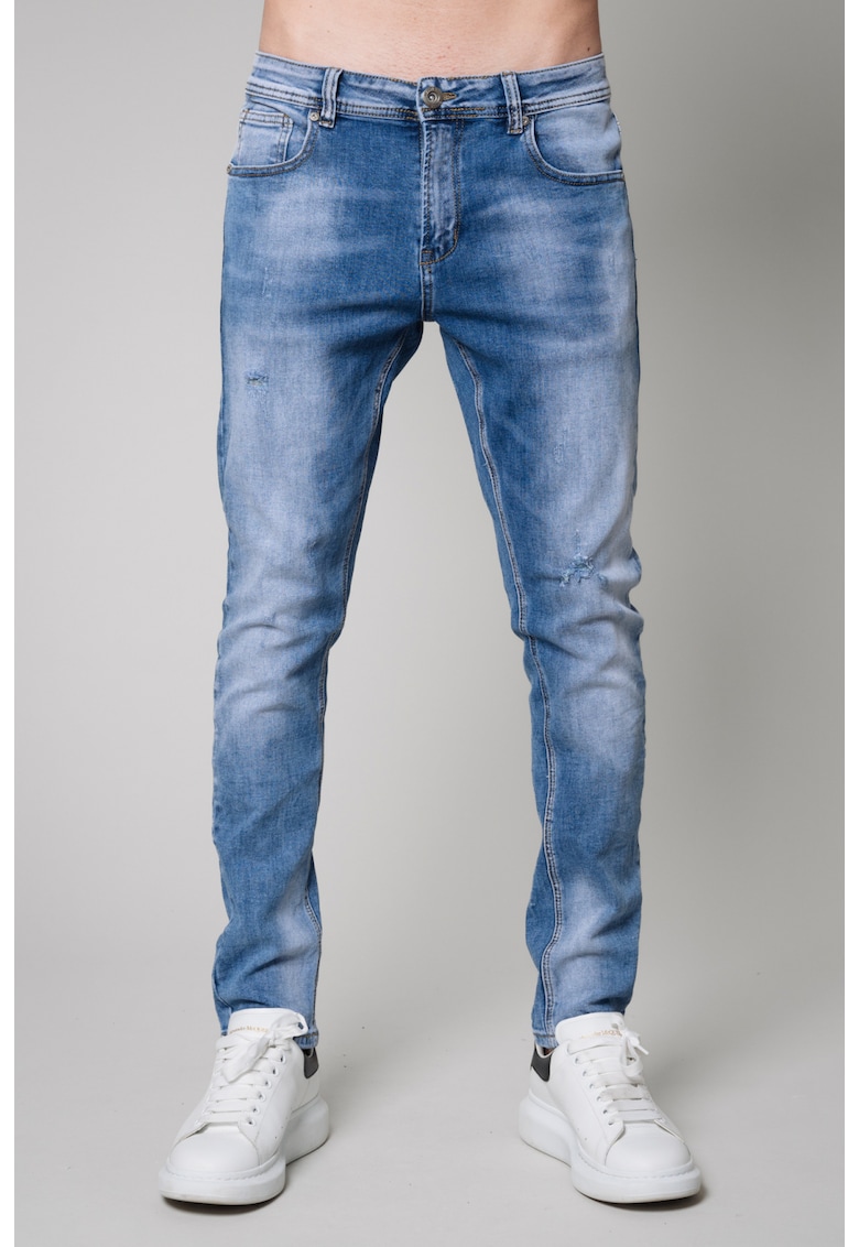 Blugi Lungi din denim elastic Blue 10363