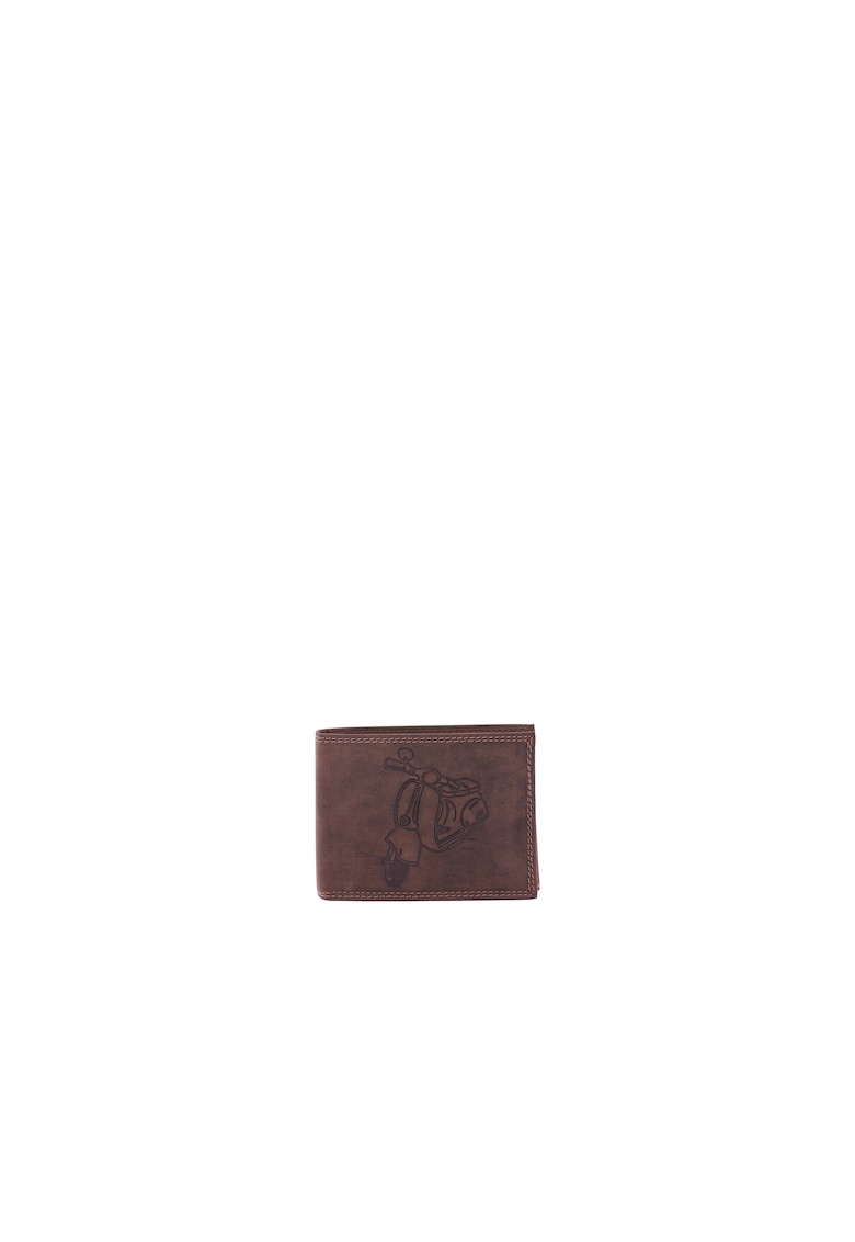 Portofel de piele cu buzunare multiple - Maro taupe