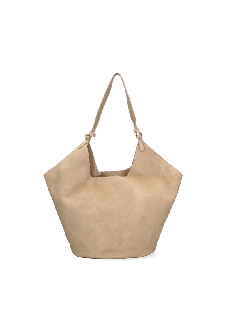 Geanta de piele intoarsa cu bareta de umar Lisabona