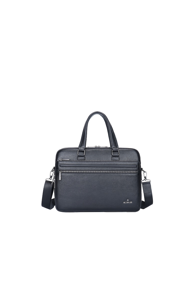 Geanta de piele cu buzunare multiple si maner