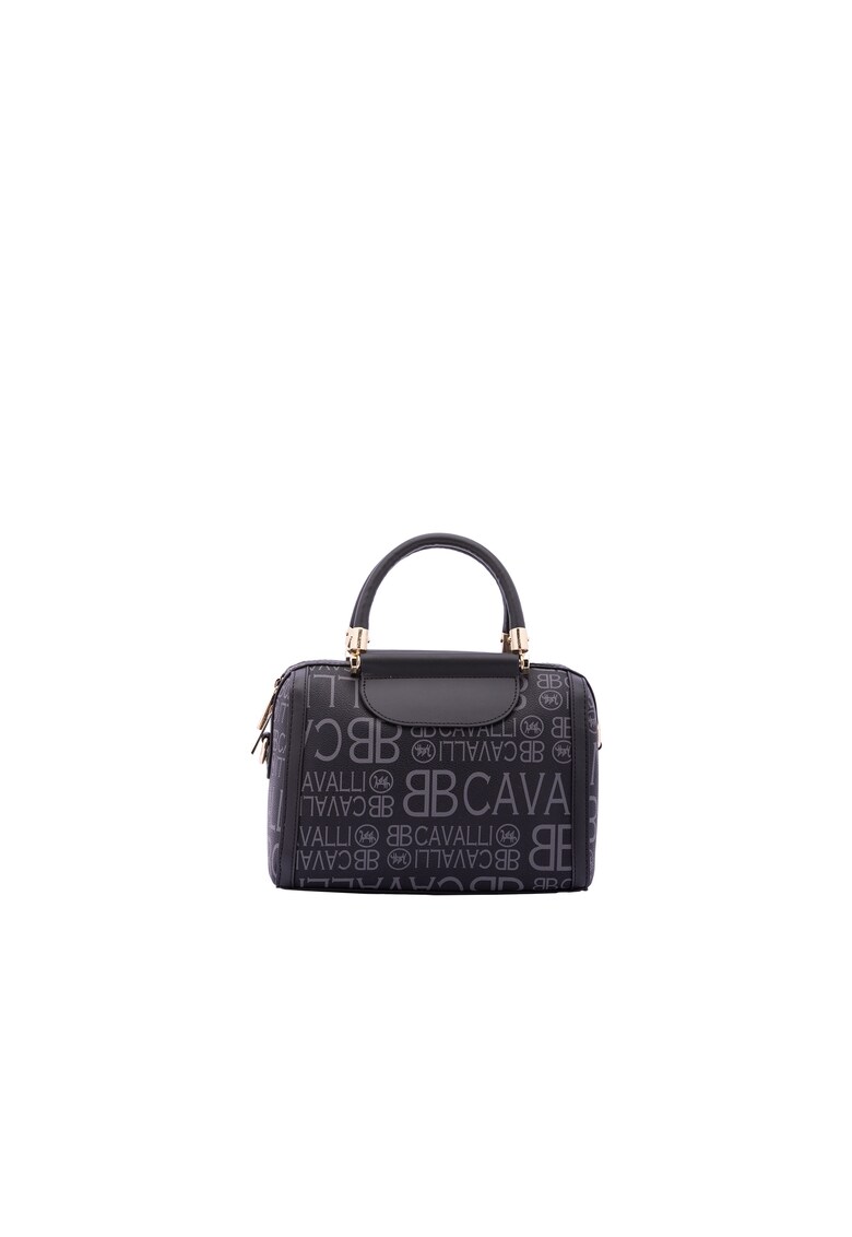 Geanta crossbody de piele ecologica cu model - Negru/Gri inchis