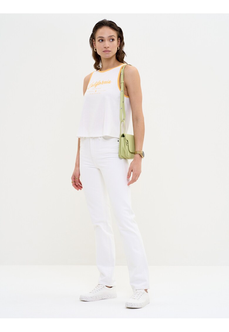 Top lejer din bumbac cu imprimeu Vitalina