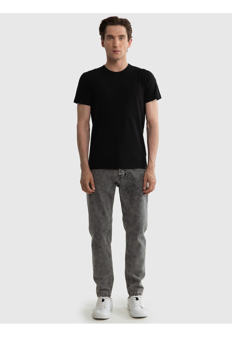 Tricou barbati model Supiclassic 906 - negru - bumbac Supima - decolteu rotunjit