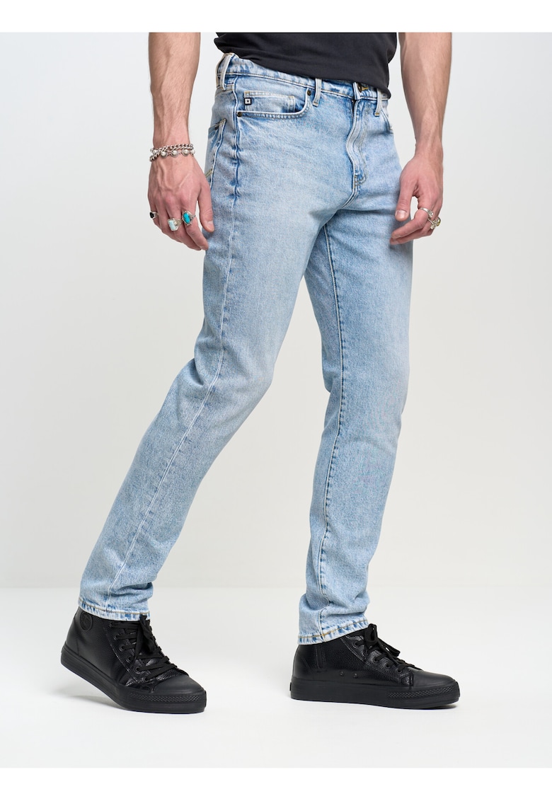 Blugi conici cu talie inalta Harper 173 - Albastru - Albastru