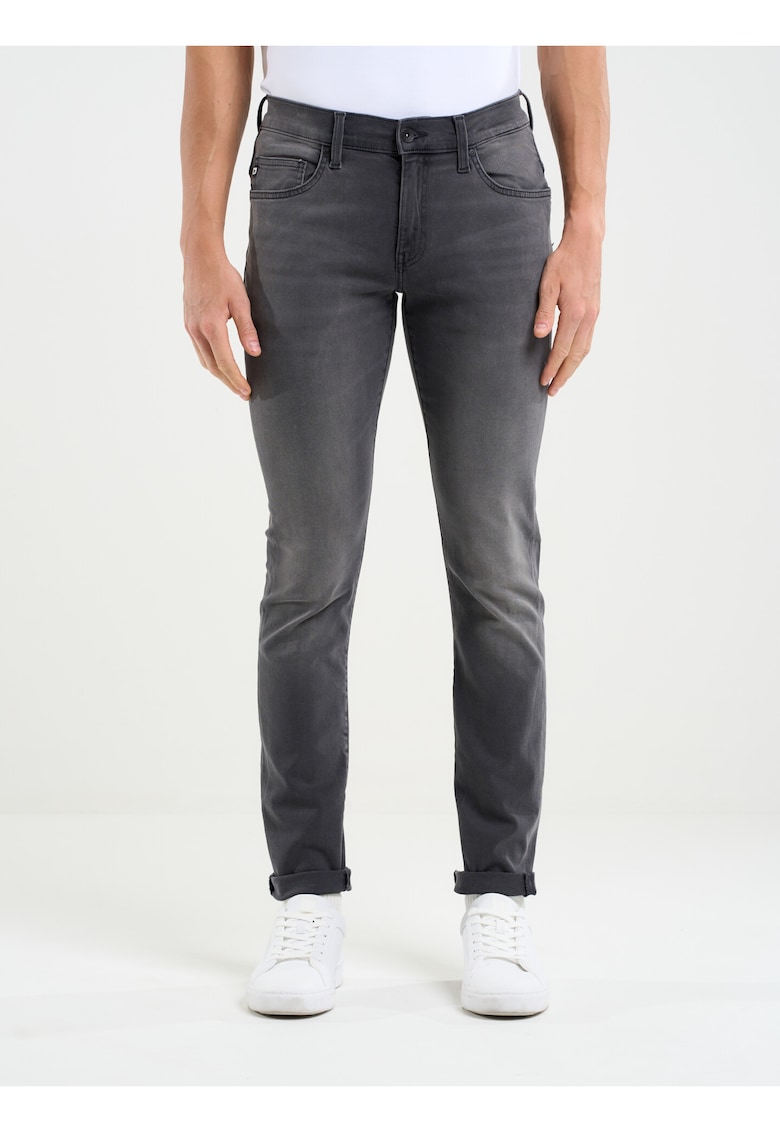 Blugi barbati model Deric 893 - skinny -gri - denim de inalta calitate - Albastru
