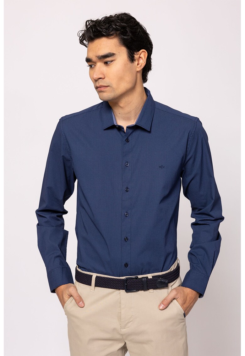 Camasa cu maneci lungi Reads - Bleumarin