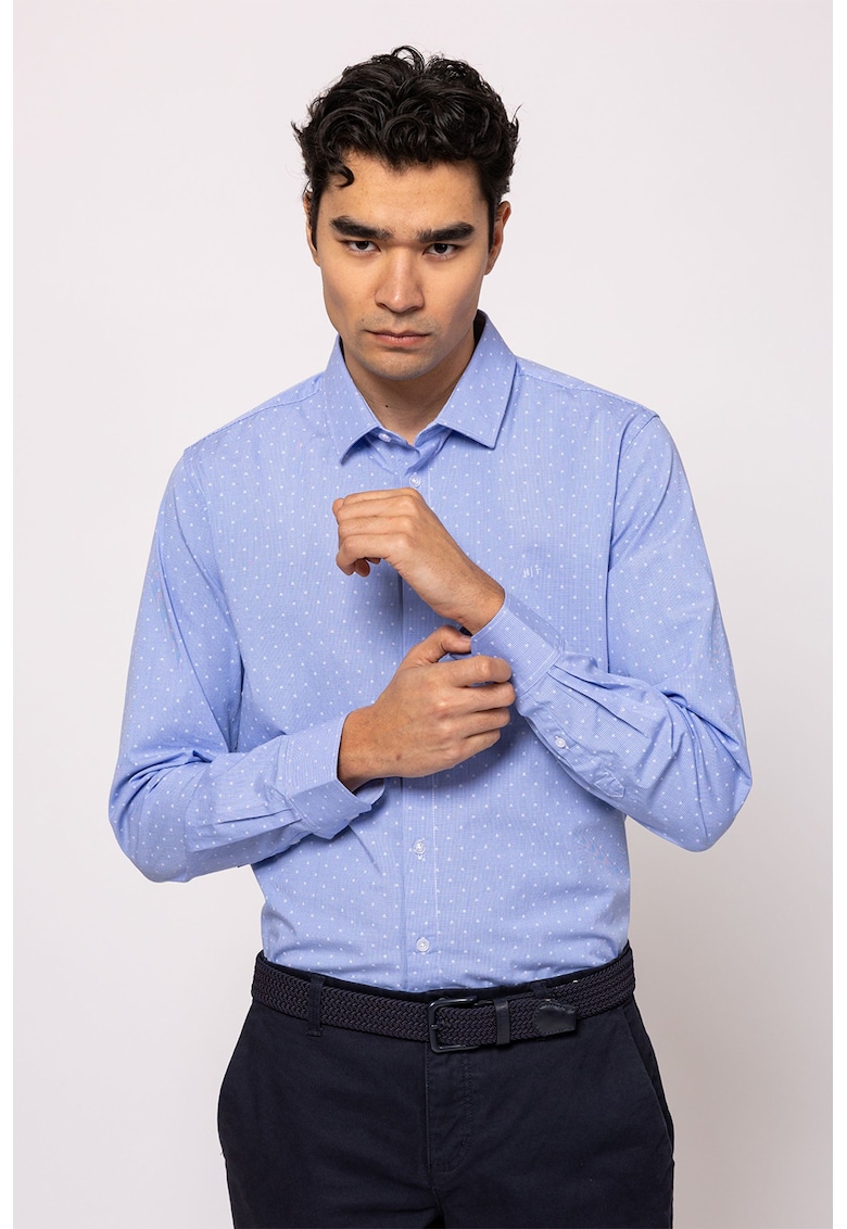 Camasa cu maneci lungi Reads - Albastru lavanda