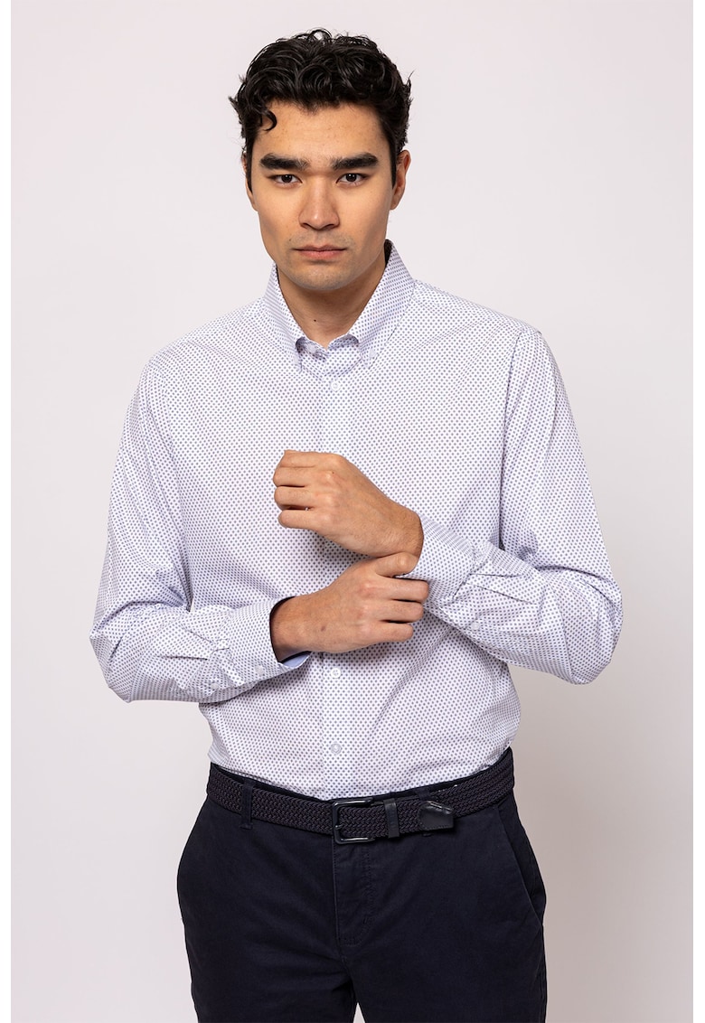 Camasa cu imprimeu grafic Ramsey - Alb/Bleumarin