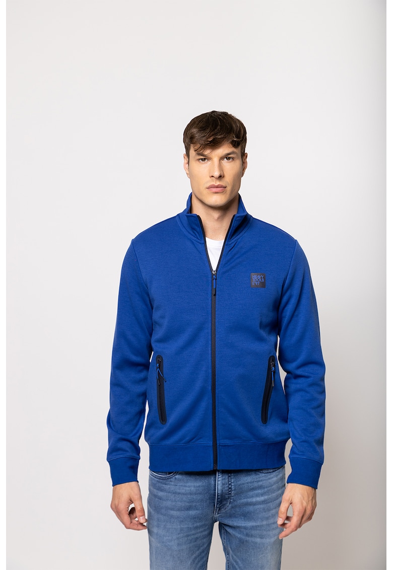 Bluza de trening din amestec de bumbac cu fermoar