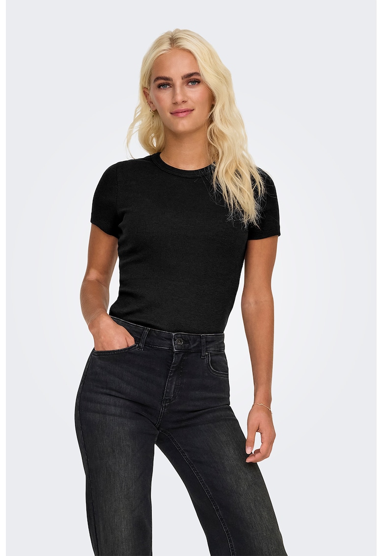 Tricou slim fit din amestec de bumbac organic Val