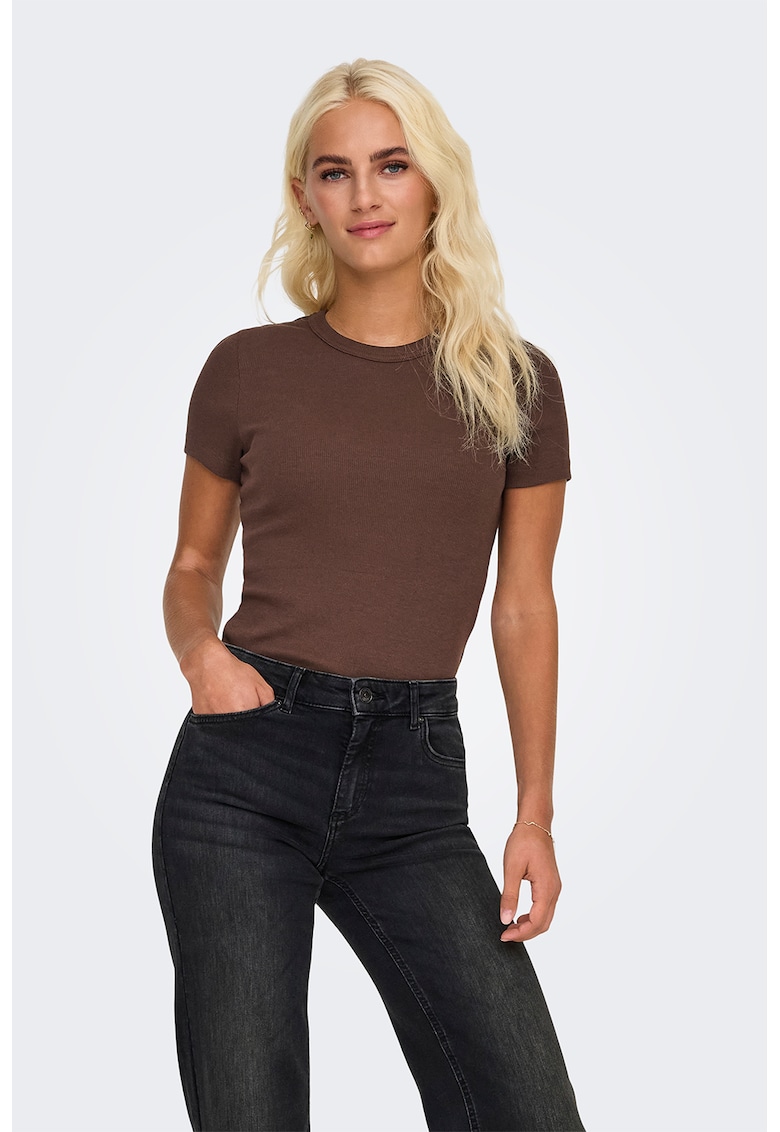 Tricou slim fit din amestec de bumbac organic Val Tricou slim fit din amestec de bumbac organic Val