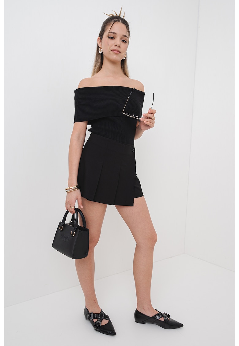 Pulover slim fit din amestec de bumbac