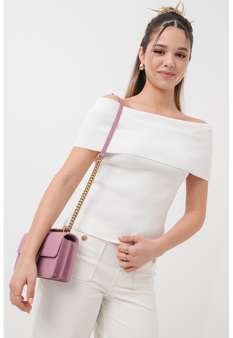 Pulover slim fit din amestec de bumbac