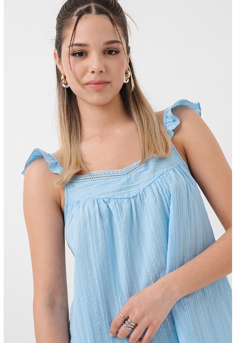Top lejer de bumbac - Albastru pastel