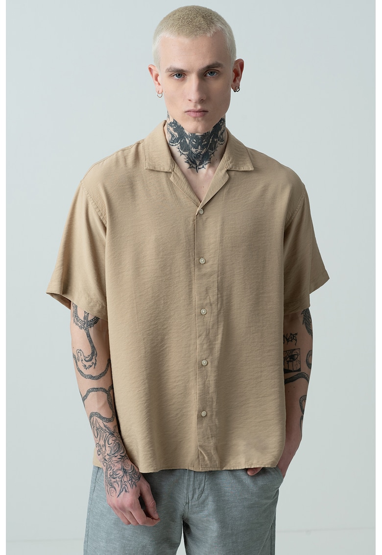 Camasa texturata cu maneci scurte