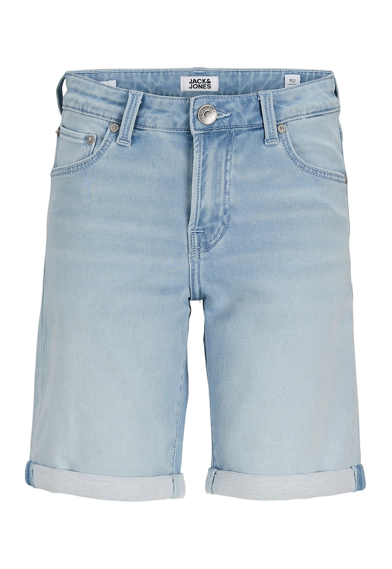 Bermude din denim cu terminatii rasucite